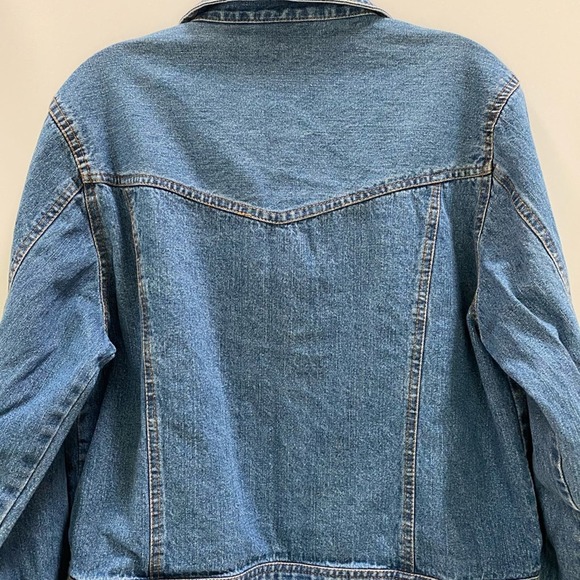 Vintage Bill Blass Jeans Jacket classic 100% cotton blue denim ladies size L - Picture 6 of 8